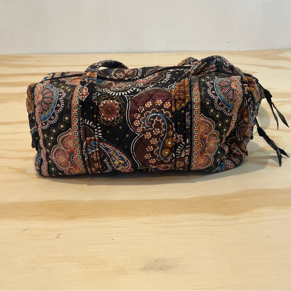 Vera Bradley Quilted Handbag Black w/Fall Colorful Paisley  Design